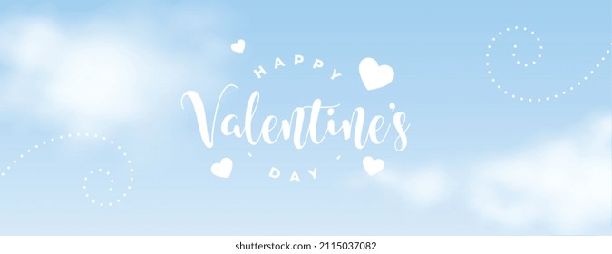 valentines day cloud sky banner design