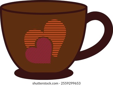 valentines day coffee cup vector art illustration.