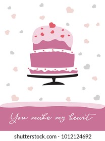 Valentine's day collection for banners,Placards with cake and heart