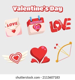 Icono de colección de San Valentín lindo