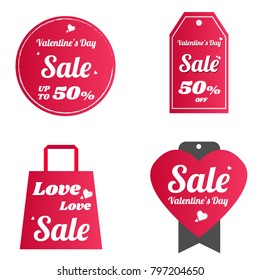 Valentine's day collection sale pink banners for your promotion.