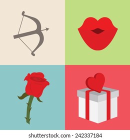 Valentine's day collection / Vector illustration / Valentine's day icons set / Flat design