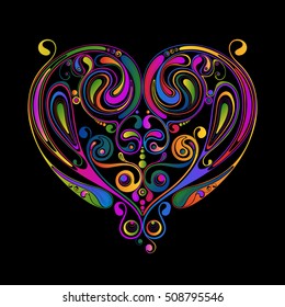Valentine's Day. Color vector heart patterns