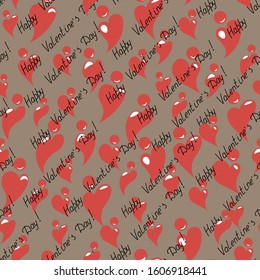 Valentine*s Day colored patterns with hearts 