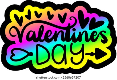 valentines day colorful bright rainbow graphic design
