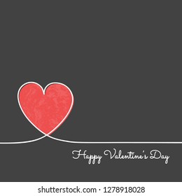 Valentine's Day - colorful greeting card with cute heart. Vector