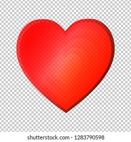 Valentine's Day. Colorful hearts on a transparent background. Vector illustration