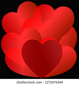 Valentine's Day. Colorful hearts. Vector illustration