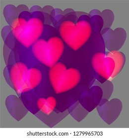 Valentine's Day. Colorful hearts. Vector illustration