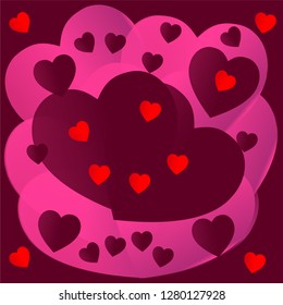 Valentine's Day. Colorful hearts. Vector illustration