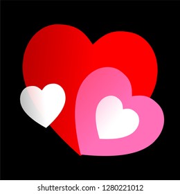 Valentine's Day. Colorful hearts. Vector illustration