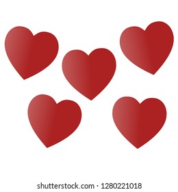Valentine's Day. Colorful hearts. Vector illustration