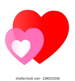 Valentine's Day. Colorful hearts. Vector illustration