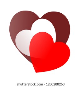 Valentine's Day. Colorful hearts. Vector illustration
