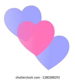 Valentine's Day. Colorful hearts. Vector illustration