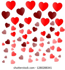 Valentine's Day. Colorful hearts. Vector illustration