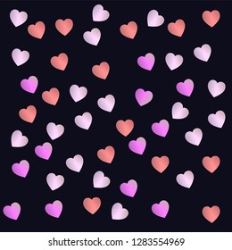 Valentine's Day. Colorful hearts. Vector illustration