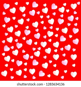 Valentine's Day. Colorful hearts. Vector illustration
