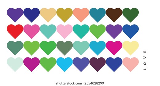 Valentine's Day colorful love pattern background poster