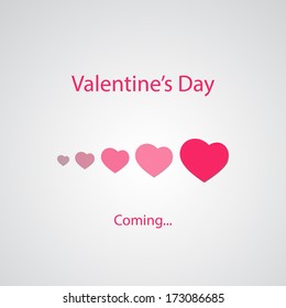 Valentine's Day Is Coming - Greeting Card Concept