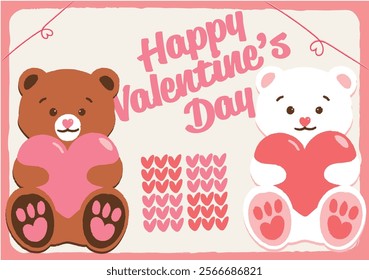 Valentine's Day commemorative illustration.
It's a cute and lovely teddy bear holding Valentine's heart.