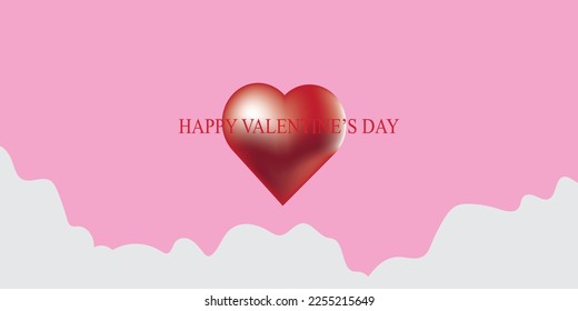 Composición de San Valentín con corazones. Ilustración vectorial para sitio web, afiches, anuncios sobre fondo blanco.