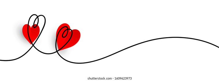 Valentine's day concept background. Be my Valentinegraphics. Vector illustration isolated on white background. Cute love sale banner or greeting card. Minimalistic banner with place for text.