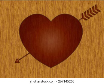 Valentine's day concept background with copyspace. Love text on wooden background