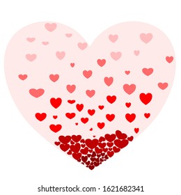 Valentine's day concept background. Heart shape vector illustration, Fulfill love.