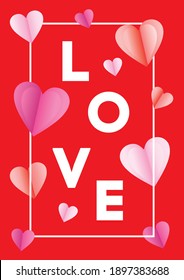Valentine's day concept background. Paper cut heart 