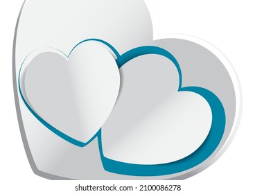 Valentine's day concept background, paper hearts. Vector illustration.Cute love sale banner or greeting card