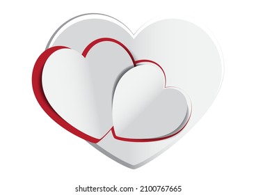 Valentine's day concept background, paper hearts. Vector illustration.Cute love sale banner or greeting card