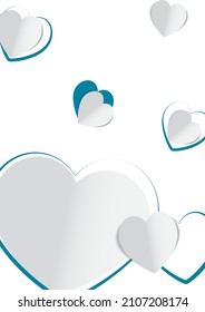 Valentine's day concept background, paper hearts. Vector illustration.Cute love sale banner or greeting card