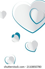 Valentine's day concept background, paper hearts. Vector illustration.Cute love sale banner or greeting card