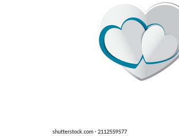 Valentine's day concept background, paper hearts. Vector illustration.Cute love sale banner or greeting card
