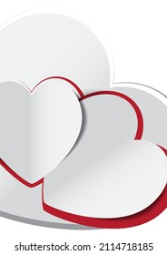 Antecedentes del concepto de San Valentín, corazones de papel. Ilustración del vector.Banner de venta de amor o tarjeta de saludo