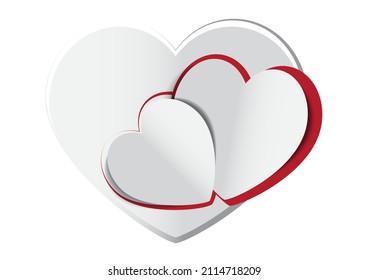 Antecedentes del concepto de San Valentín, corazones de papel. Ilustración del vector.Banner de venta de amor o tarjeta de saludo