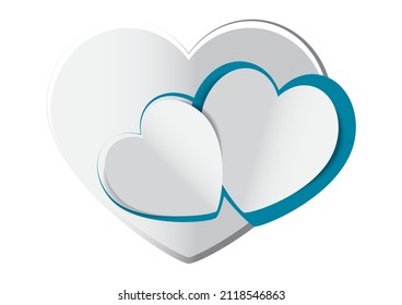 Valentine's day concept background, paper hearts. Vector illustration.Cute love sale banner or greeting card