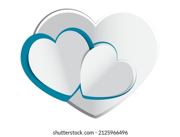 Valentine's day concept background, paper hearts. Vector illustration.Cute love sale banner or greeting card