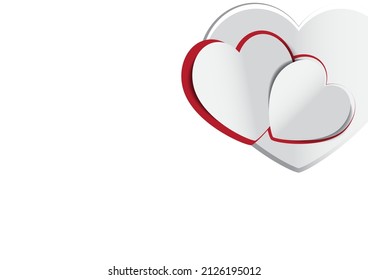 Valentine's day concept background, paper hearts. Vector illustration.Cute love sale banner or greeting card