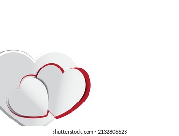 Valentine's day concept background, paper hearts. Vector illustration.Cute love sale banner or greeting card