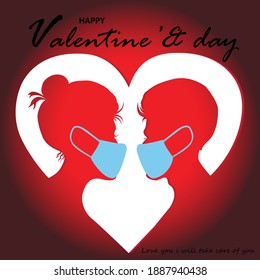 Valentine's day concept background. Protect love by heart.vector