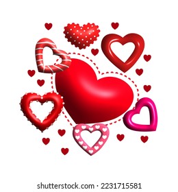 Valentine's day concept background. Red shiny heart symbol.