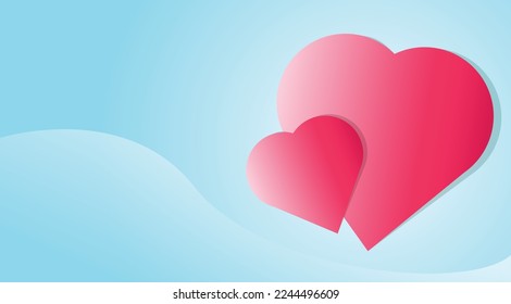 Valentine's day concept background. Red, pink and white flying hearts isolated on transparent background. Vector illustration.