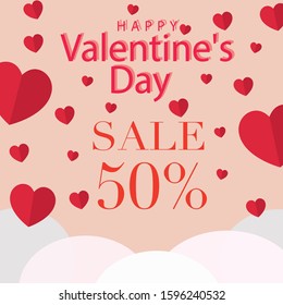 Valentine's day concept background. Vector paper hearts 