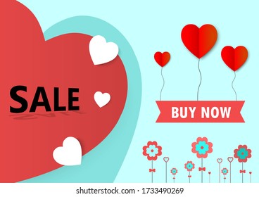 Valentine's day concept background. Vector illustration. 