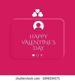 Valentine's day concept background. Vector illustration. hearts with white square frame. Cute love sale banner or greeting card