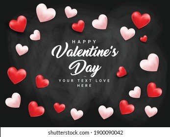 Valentine's day concept background. Vector illustration. 3d hearts . Cute love sale banner or greeting card. flyers, invitation, posters, brochure, banners.