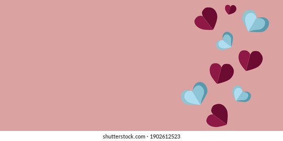 Valentines day concept background. Vector illustration. greeting card, Gifts,confetti. Flat lay and present composition.