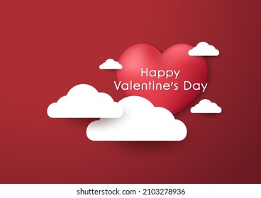 Valentine's day concept background. Vector illustration. Cute love banner or greeting card.